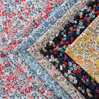 Small Floral Print Cotton Poplin Fabric – 145cm Wide | 6 Color Options
