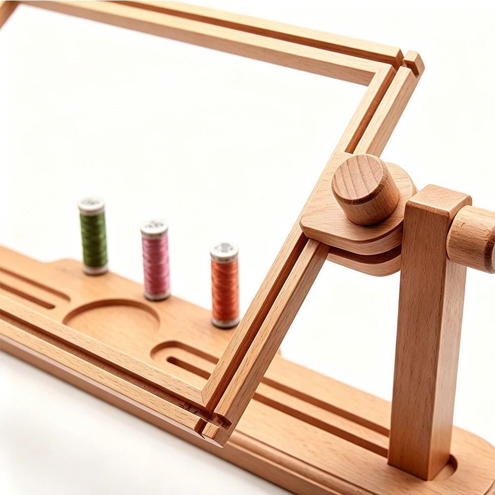 Adjustable Wooden Desktop Embroidery Stand – 3 Colors