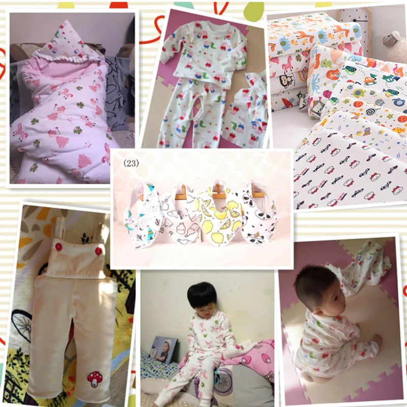 100% Cotton Knitted Print Fabric | 185 g/m² | 90×50cm | Baby Clothes, Bedding & Pajamas