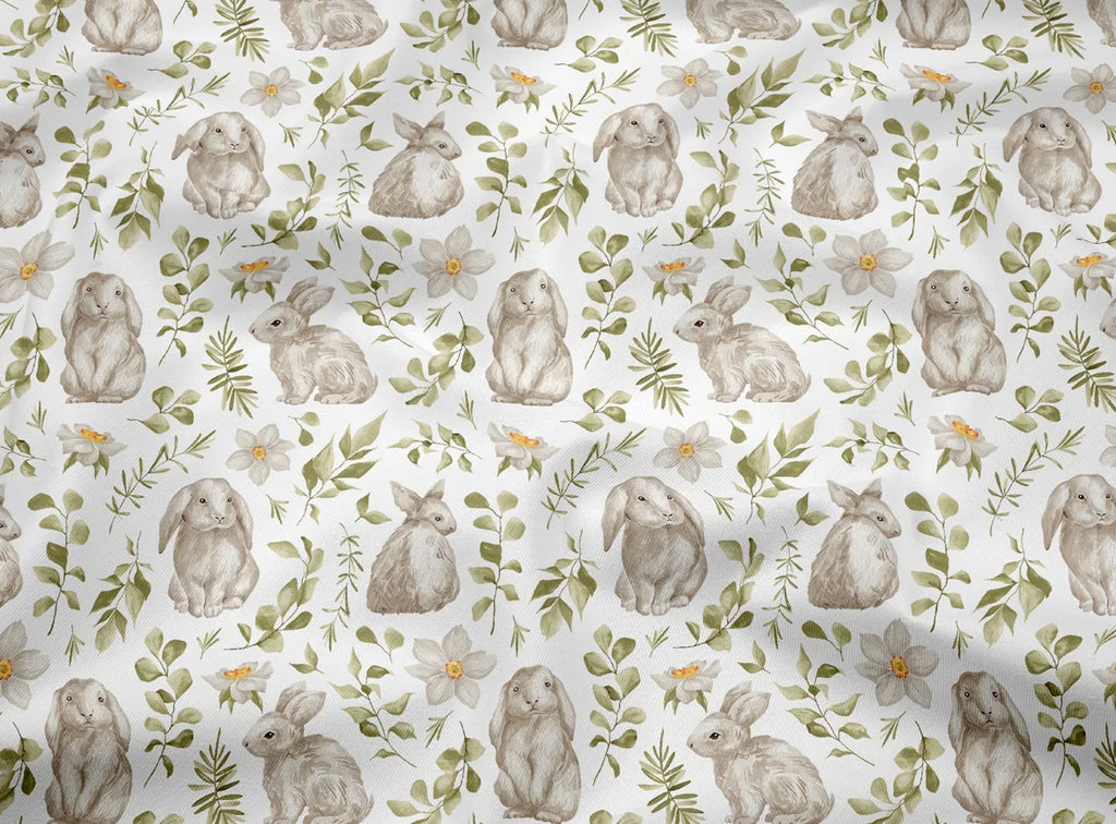 Rabbit Print Twill Cotton Fabric – 160cm Wide, Per 50cm