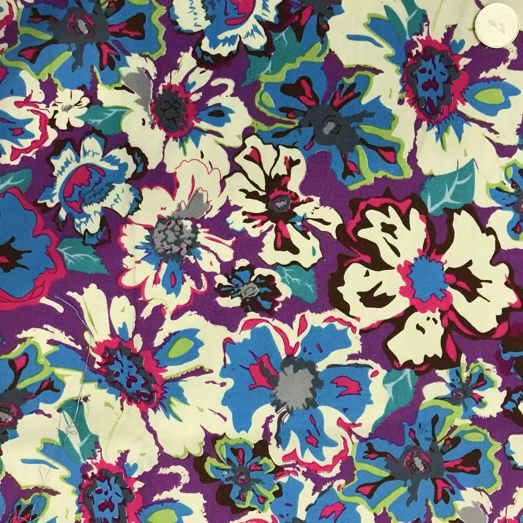 Rose Print Cotton Poplin Fabric – Vintage Floral Hawaiian Print | 145cm Wide, Sold by the Meter