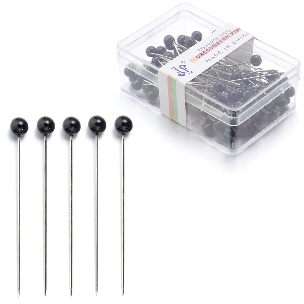 100-Piece Color Ball Head Sewing Pins — Stainless Steel Quilting & Fabric Pins