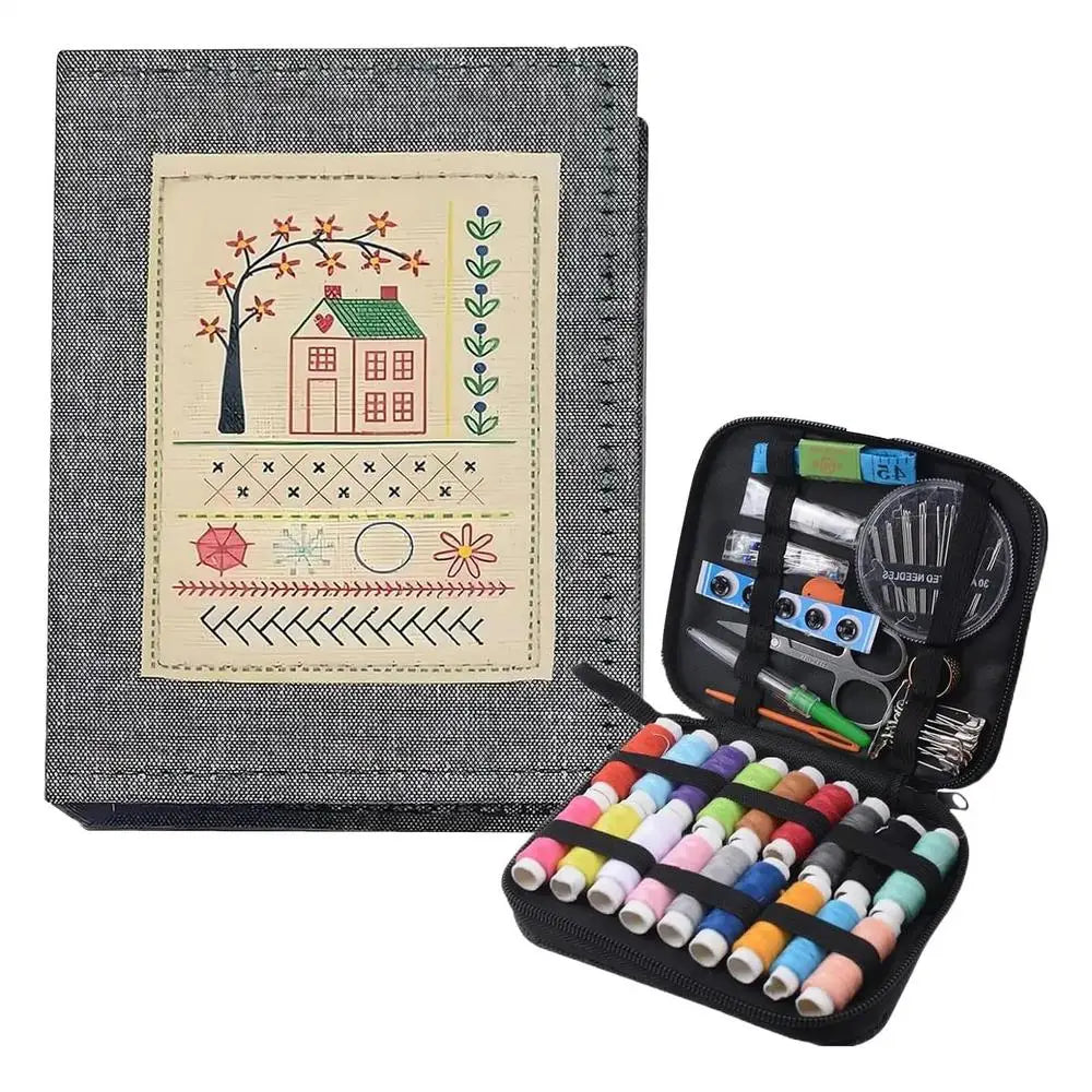 Libro de Puntos de Bordado para Principiantes - Kit Completo con Bastidor, Hilos y Agujas