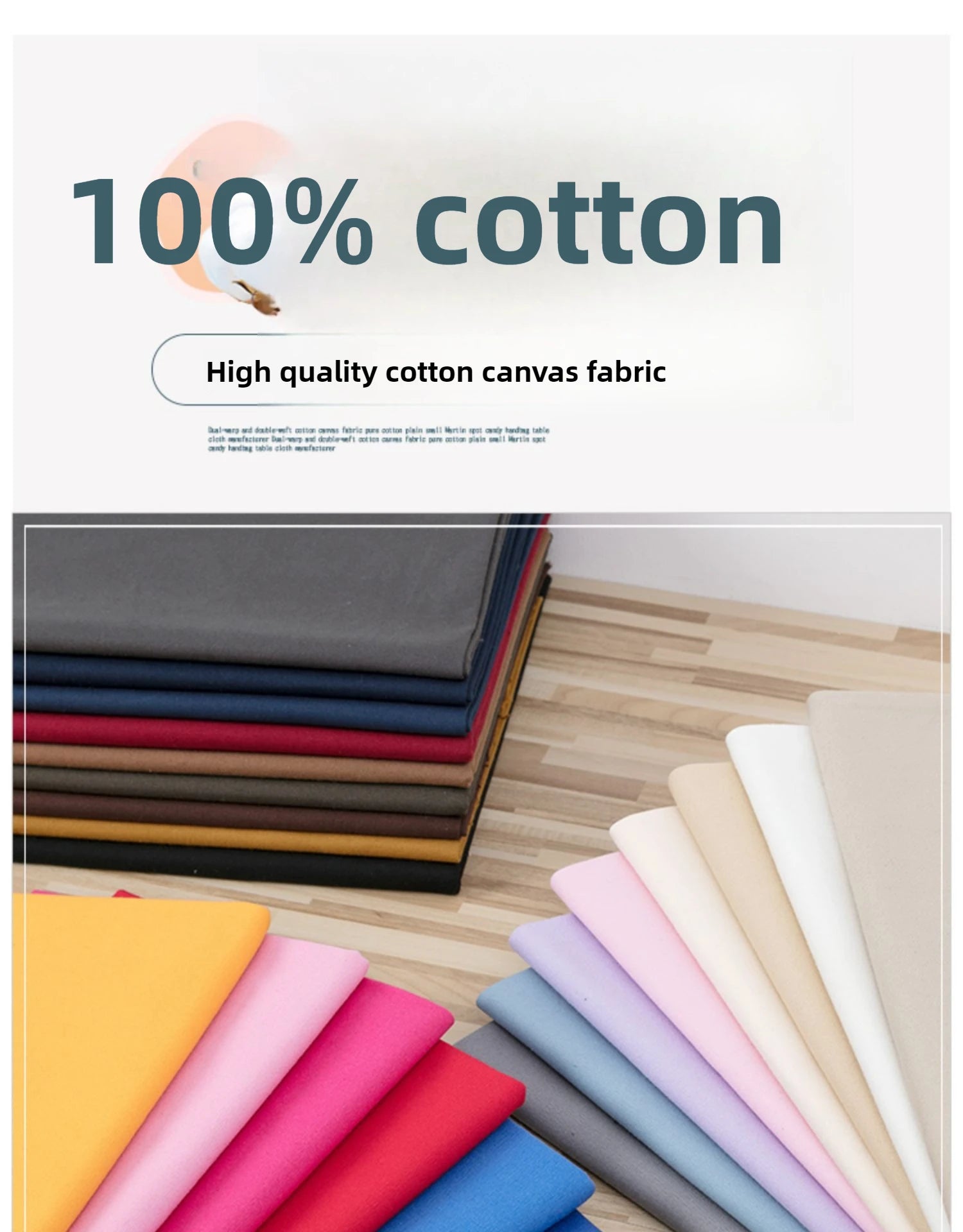 100% Cotton Canvas Fabric – 150cm Wide | Heavy-Duty Plain Weave for Bags, Sofas & Home Décor