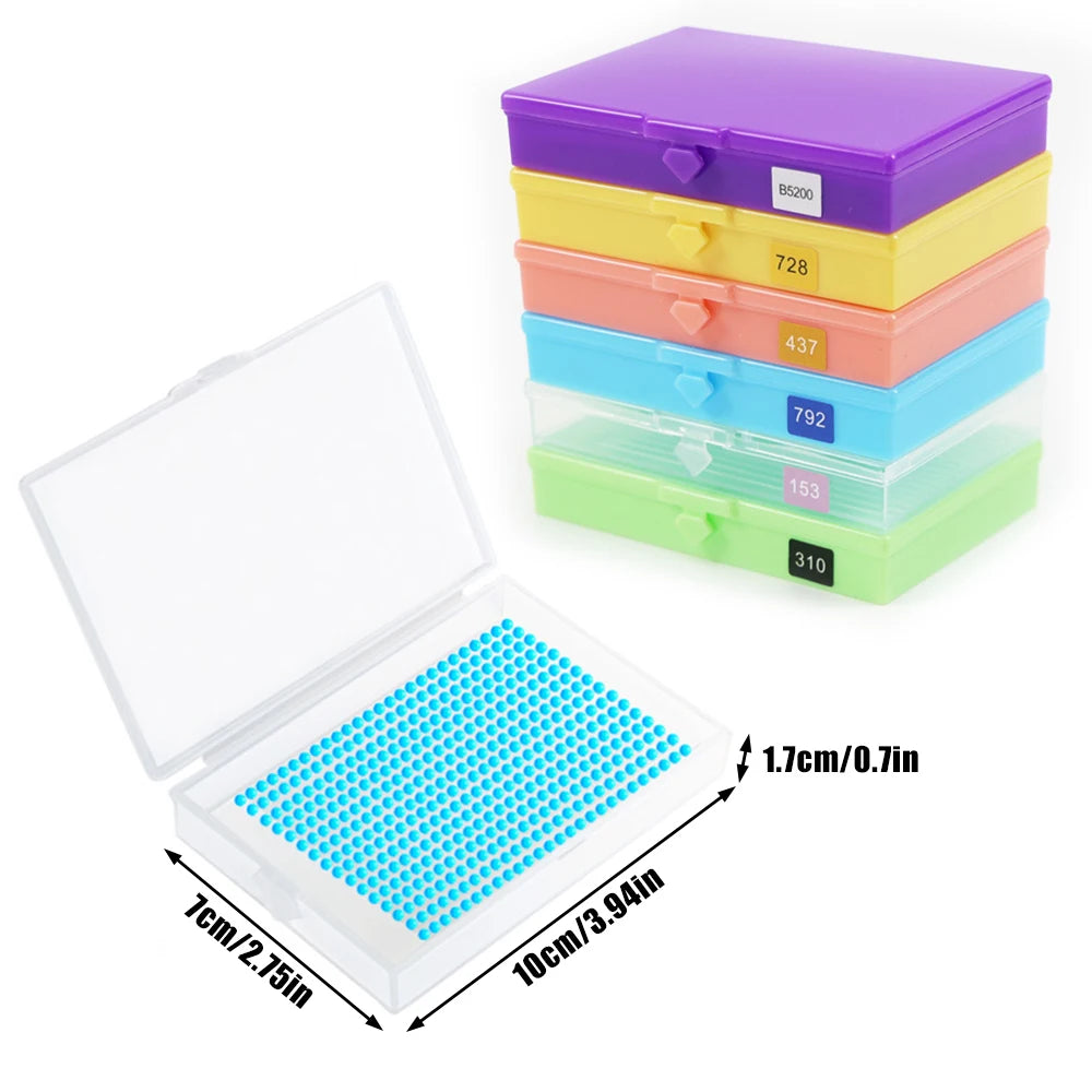 Juego de 6 bandejas para perforación y caja de almacenamiento para pintura de diamante – Organizador de cuentas 2 en 1 para manualidades DIY