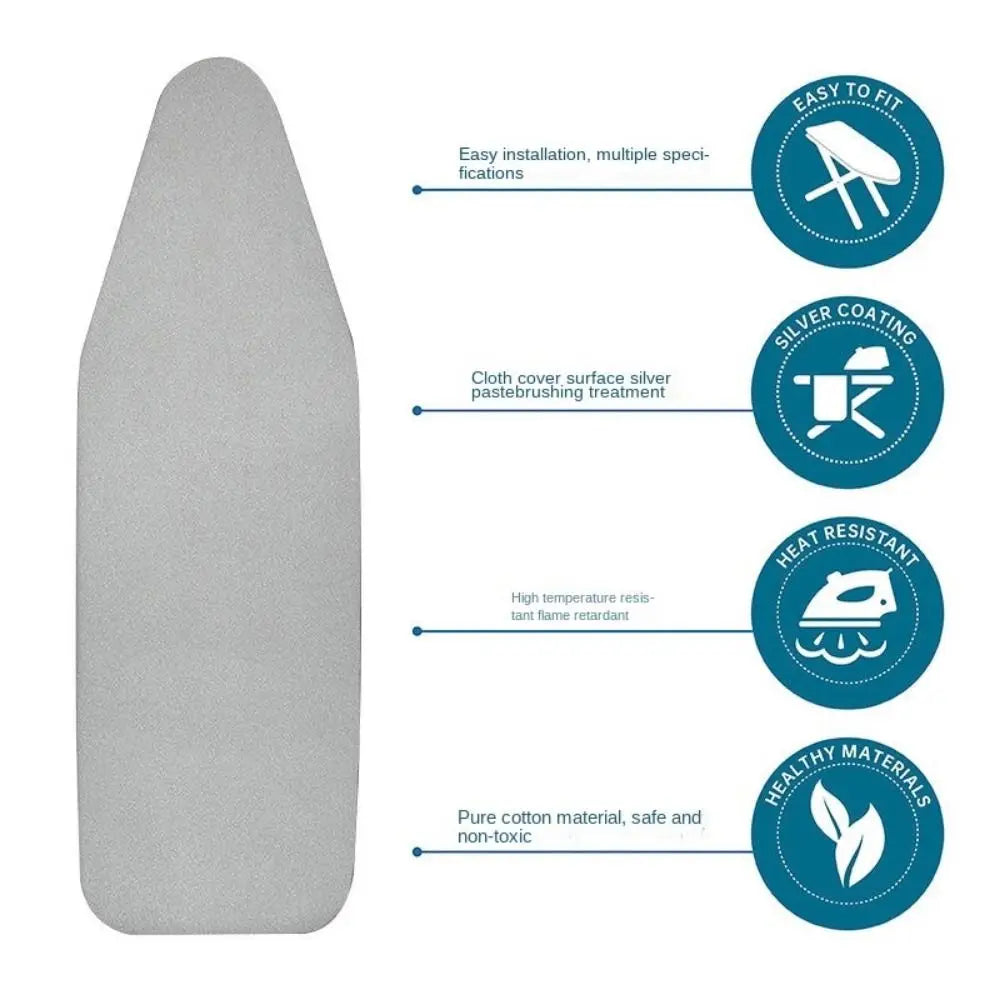 Cotton Ironing Board Cover with Elastic Edge – Heat Resistant, Stain Proof, 4 Sizes