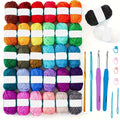 43-Piece Crochet Kit with 32-Color Acrylic Yarn, Ergonomic Hooks & Knitting Needles — Beginner-Friendly Set with Portable Storage Bag