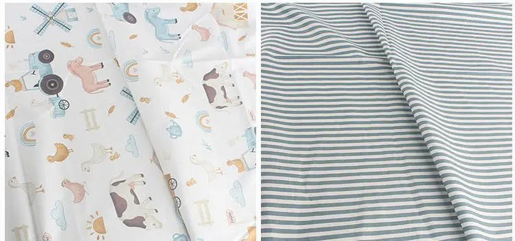 Pure Cotton AB Face Fabric – Cartoon Printed for Baby & Children's Clothing, Bedding & Quilting