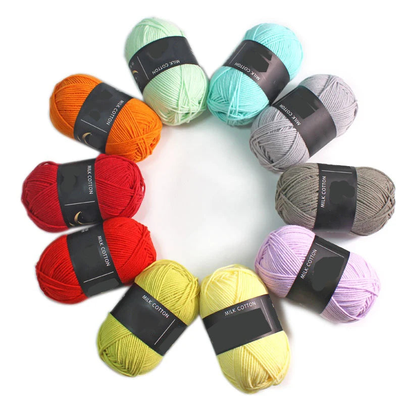 4-Strand Milk Cotton Yarn – 16S Acrylic Blend | Hand Knitting, Sweaters, Scarves & DIY Bags