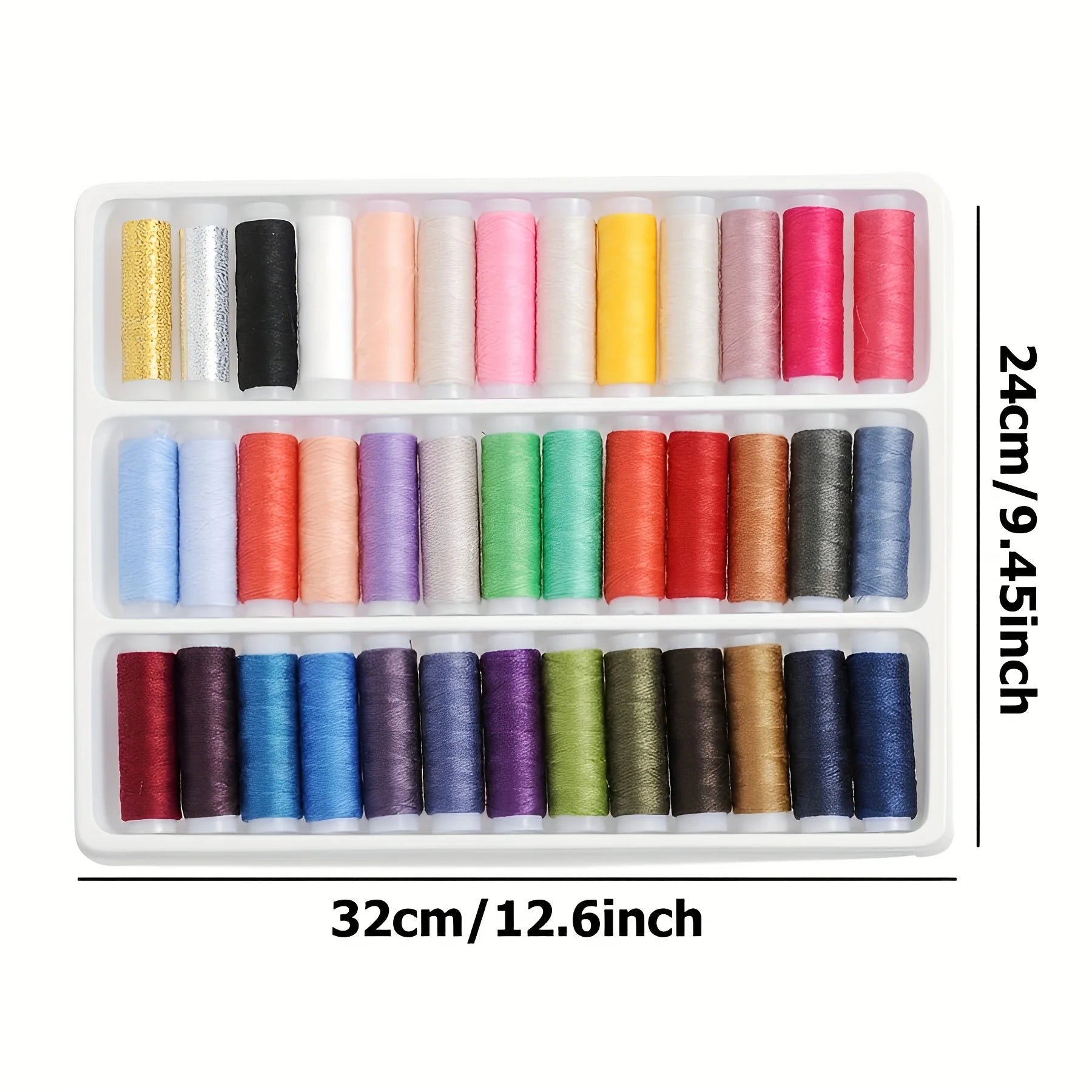 39-Piece Colorful Polyester Sewing Thread Kit | Machine & Hand Sewing