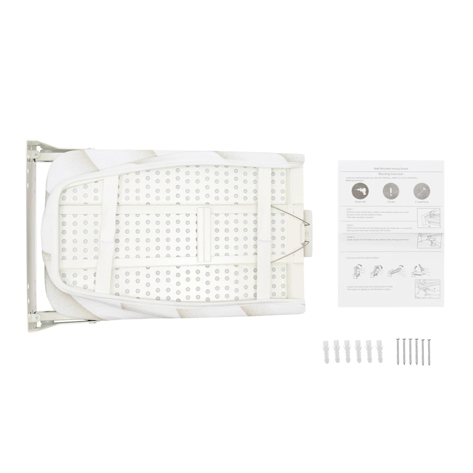 Foldable Wall-Mounted Ironing Board – Space-Saving Steel & Cotton Pressing Board for Home, Laundry & Sewing Room