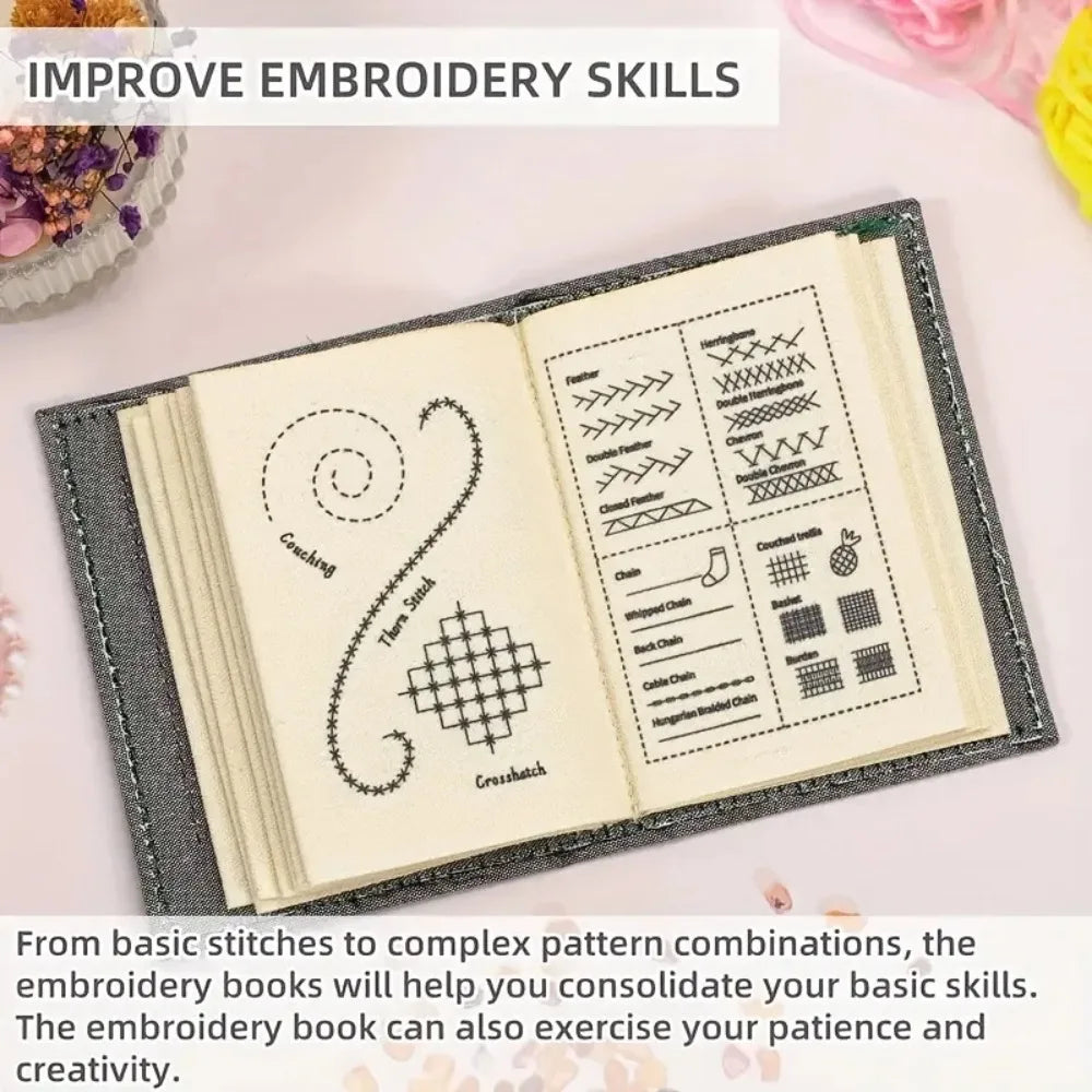 Embroidery & Cross-Stitch Starter Kit – Needlework Sample Pages & Toolkit