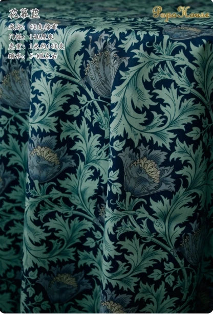 145cm Floral Cotton Poplin Fabric, 50cm Piece