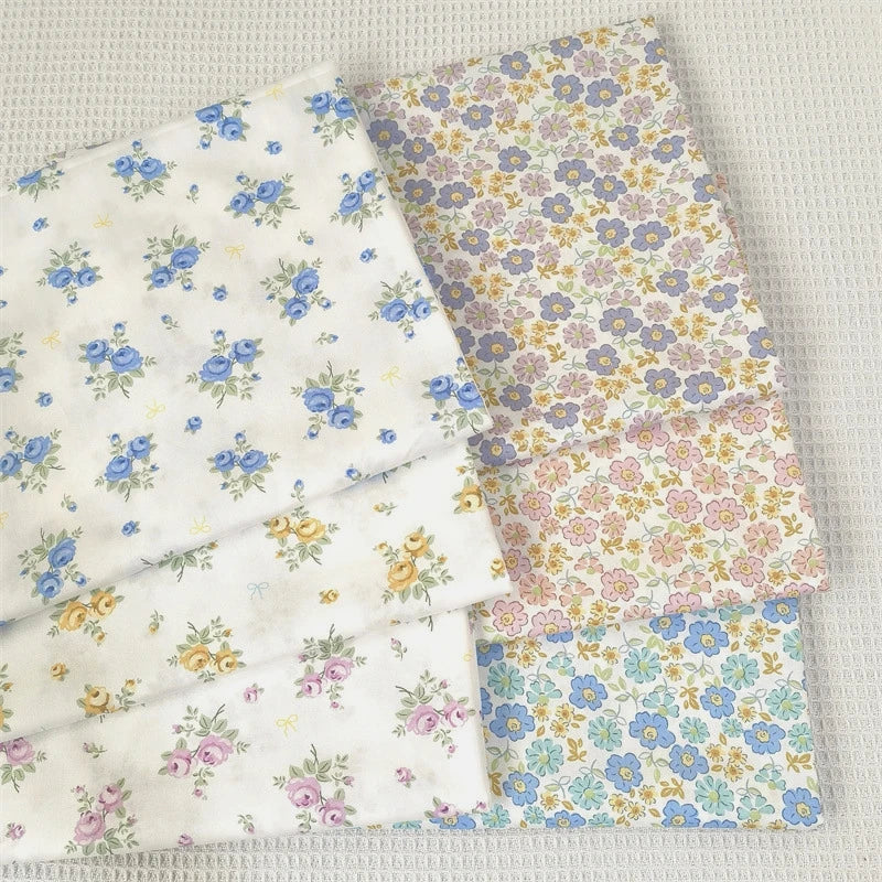 Pink & Purple Floral Cotton Twill Fabric – 140cm Wide, Printed Quilting & Sewing Cloth