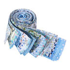 Floral Cotton Fabric Strips – 40 Pieces, 6.5 × 50 cm (2.56" × 19.69")