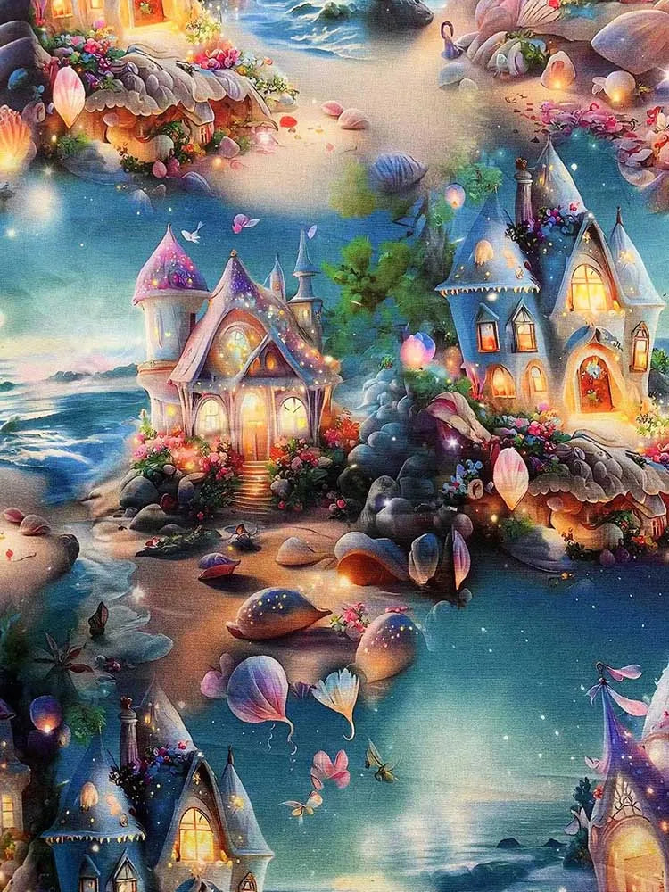 HD Digital Print Cotton Fabric | Fairy Tale Elf Design | Sold by Half Meter