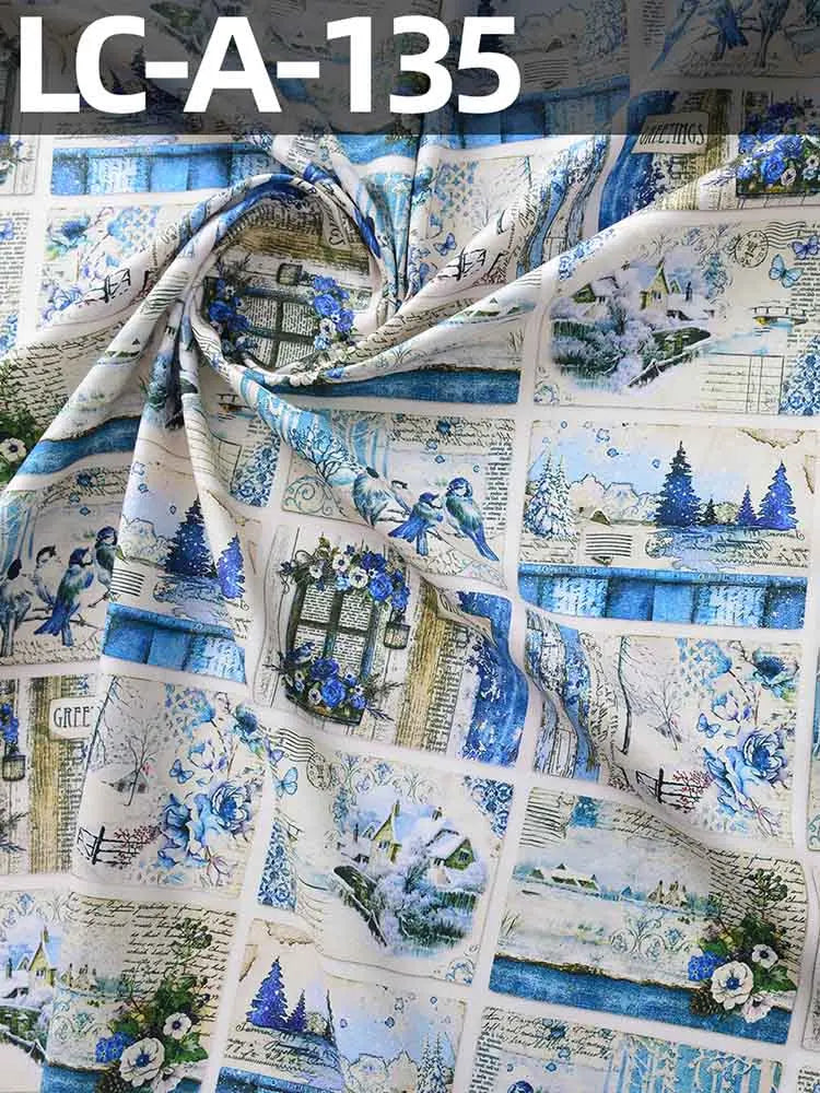 Vintage Newspaper & Map Digital Print 100% Cotton Fabric – 110cm Wide, Sold by the Half Meter