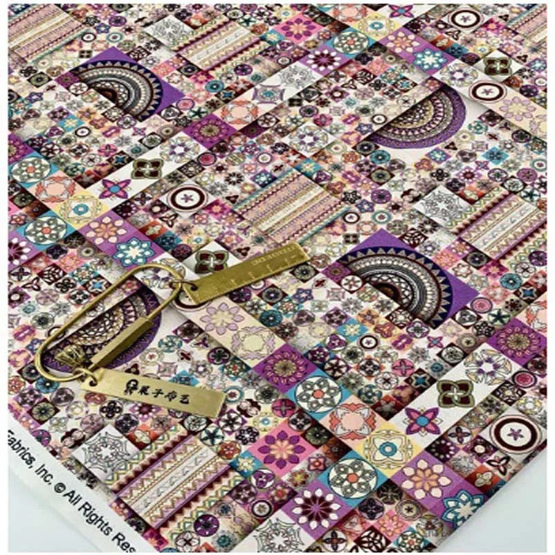 Mandala & Boho Print 100% Cotton Fabric – 110cm Wide | Bohemian DIY Sewing & Home Décor