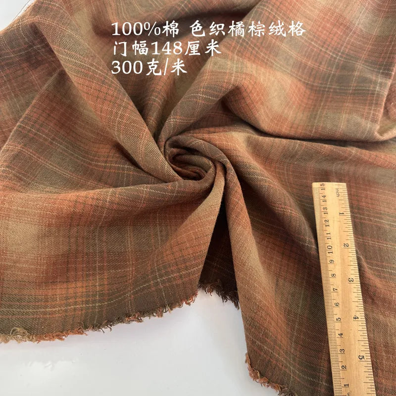 100% Cotton Brushed Plaid Fabric – Soft & Breathable | 145 cm Wide | Shirts, Dresses & Home Decor