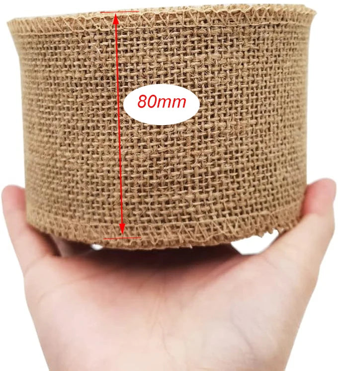 Natural Burlap Jute Ribbon Roll – 8 Widths & 2 Lengths | Gift Wrapping, Crafts, Wedding & Home Décor