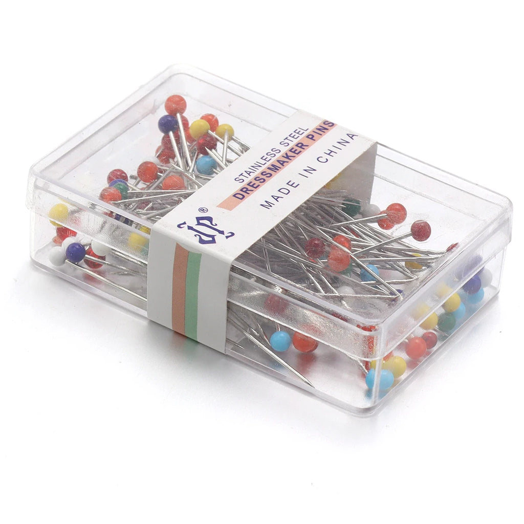100-Piece Color Ball Head Sewing Pins — Stainless Steel Quilting & Fabric Pins