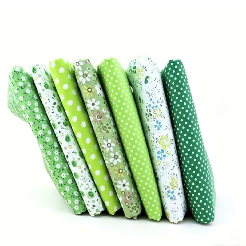 7-Piece Patchwork Cotton Fabric Set – Digital Printed Quilting Squares