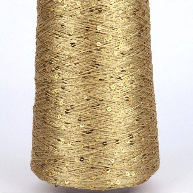 500G Hilo Fantasía de Lentejuelas Brillantes – Para Tejer a Mano y Ganchillo | Lentejuela de 3mm | 25 Colores