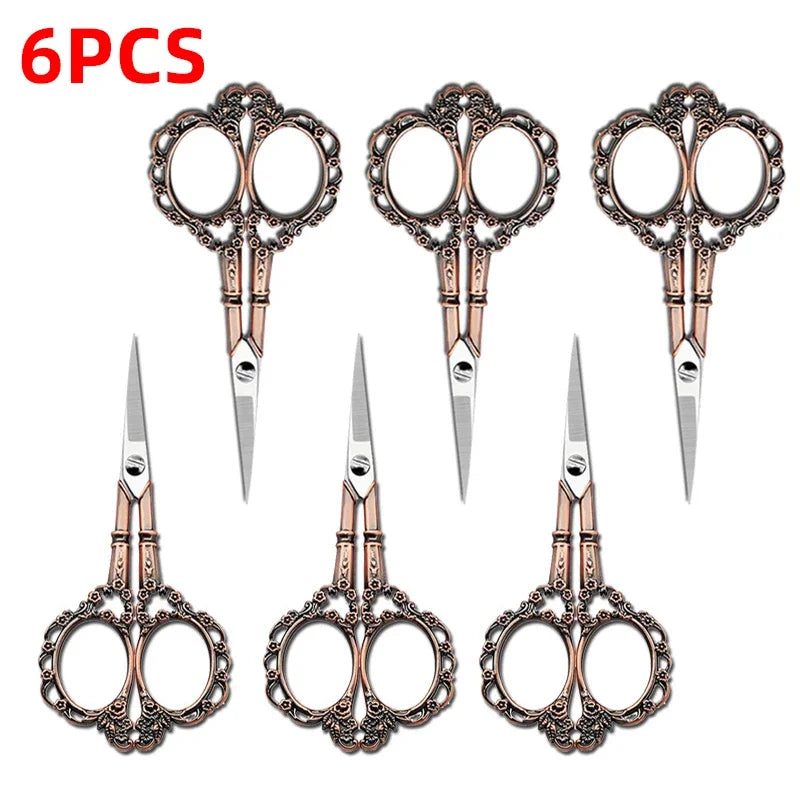 Tijeras de sastre retro – Tijeras de bordar y coser de acero inoxidable | Unidad individual, paquete de 3 y paquete de 6