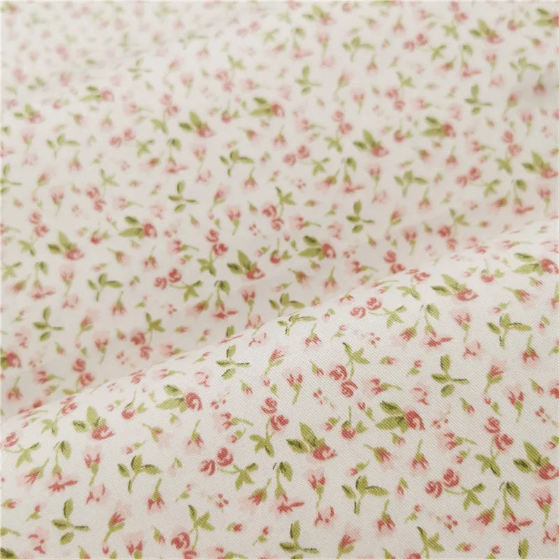 Small Floral Cotton Twill Fabric, Making Bedding, Handmade Pajamas Dress, Lining, 150x50cm, 2024
