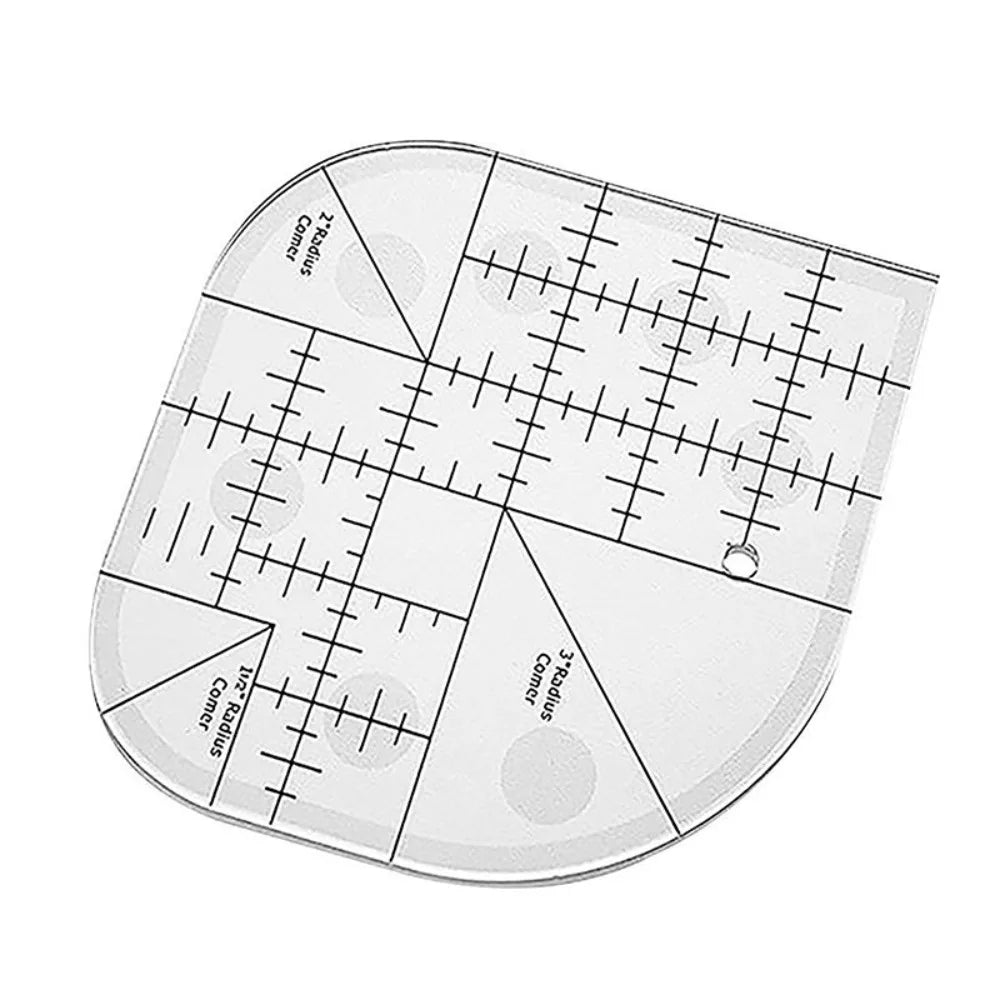 Curved Corner Cutter Acrylic Quilting Ruler with Non-Slip Base