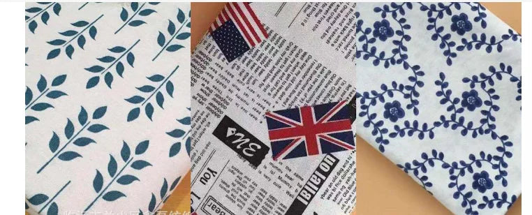 Printed Linen Cotton Fabric – Breathable Canvas Cloth for Quilting, Bags & Crafts (150cm Wide, Sold by the Meter)