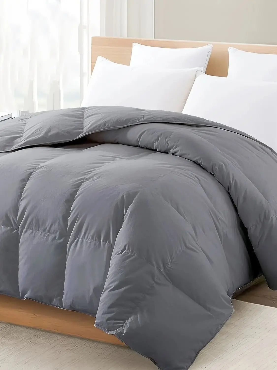 All-Season Cooling Comforter - White & Gray
