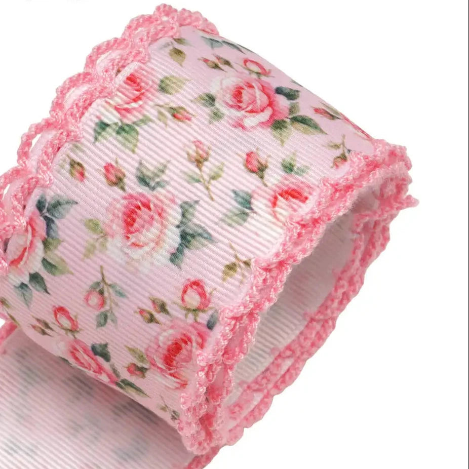 Moonstitched-Edge Printed Grosgrain Ribbon – 50-Yard Roll