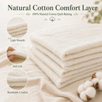 Natural Cotton Quilt Batting – 47 × 59 in, Choice of Weight