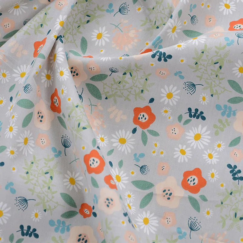 Floral Printed 100% Cotton Twill Fabric – 63" Wide, Sold by the Half Meter | Quilts, Bedding & DIY Sewing