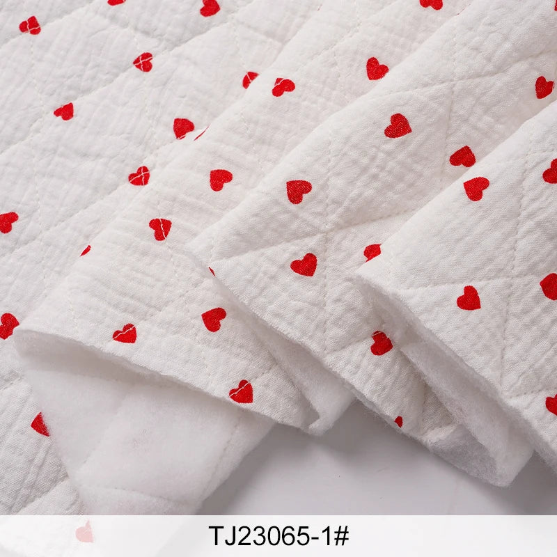 0.5m/1m/2m Thickened Pure Cotton Double-layer Crepe Quilted Cotton Fabric for Children's Clothing Blankets DIY Sewing Materials