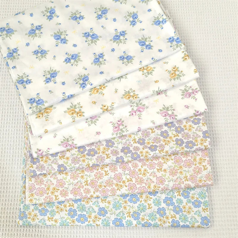 Pink & Purple Floral Cotton Twill Fabric – 140cm Wide, Printed Quilting & Sewing Cloth