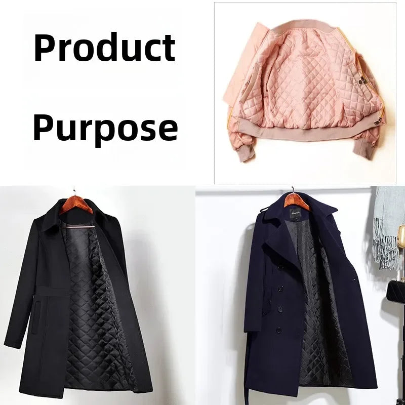 Thickened Quilted Lining Fabric – 59" Wide Polyester Geometric Liner for Coats, Jackets & Vests (Sold by the Meter)