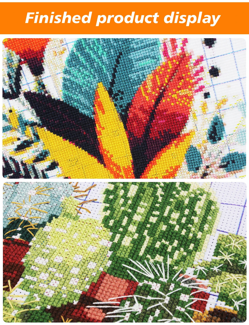 Kit de punto de cruz "Feliz Navidad" – Tela estampada de 40x40cm, 11CT/14CT