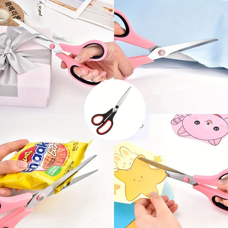 Pink Tailor's Scissors | 8.5" Multi-Purpose Fabric & Sewing Shears with U-Shaped Thread Cutter