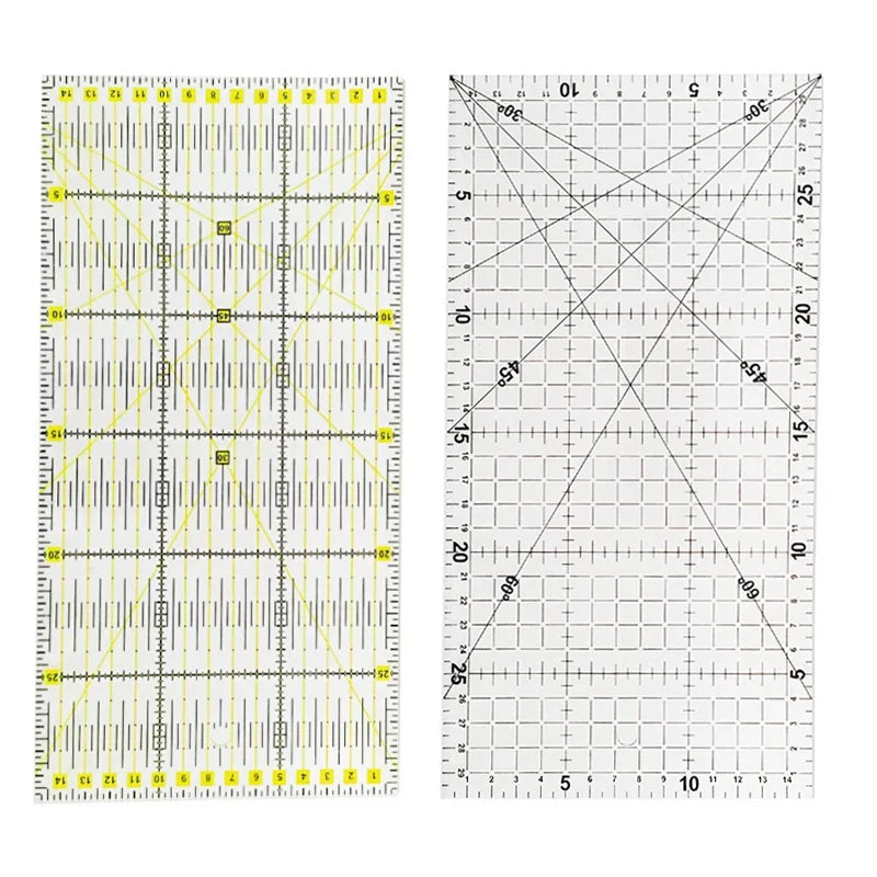 30x15cm Acrylic Patchwork Ruler with Double-Colored Grid Lines