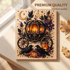 Kit de pintura con diamantes de Halloween - Diseño de calabaza | Lienzo de 18x18cm