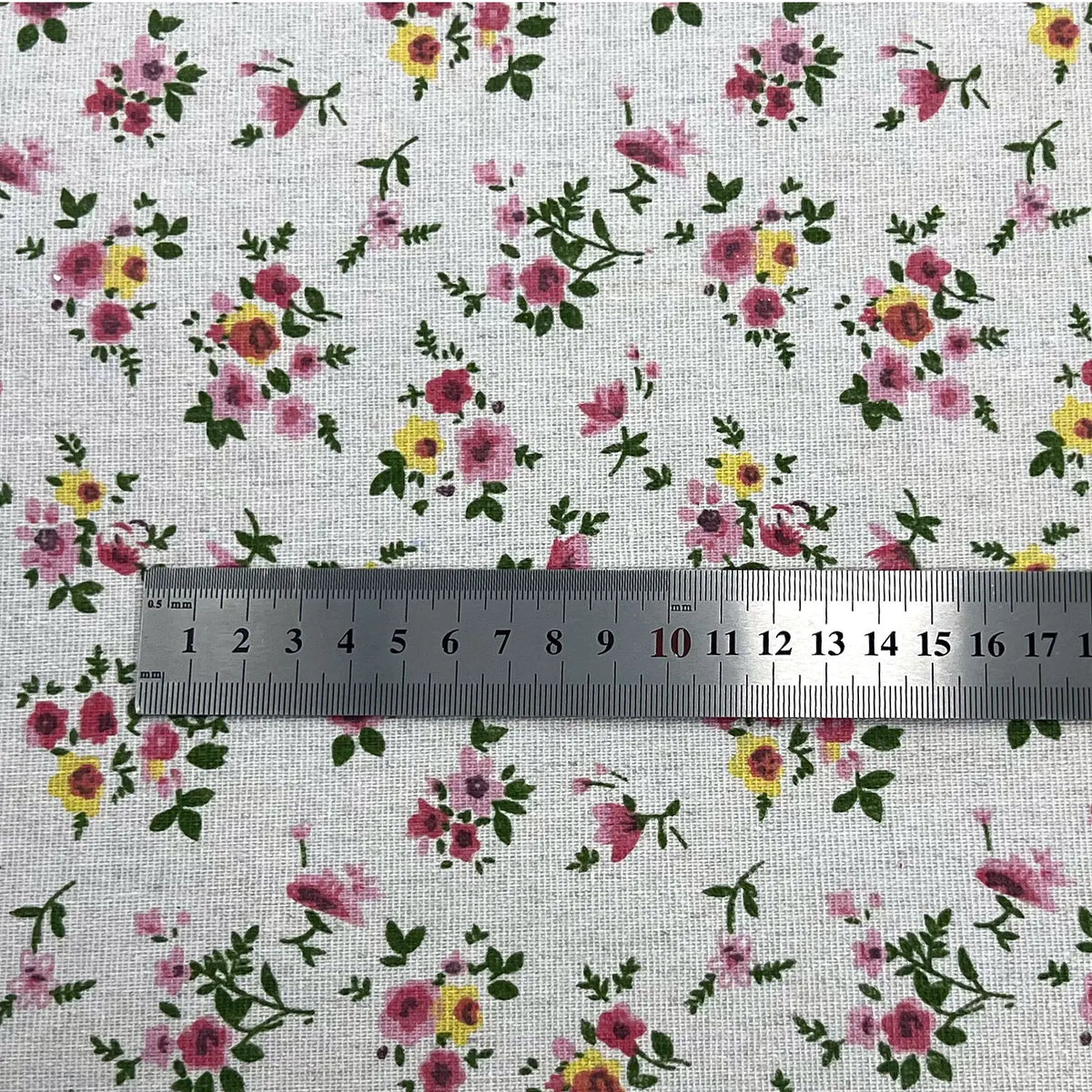 Retro Floral Print Self-Adhesive Linen Cotton Fabric Roll – 50x145cm | DIY Crafts, Jewelry Box & Furniture Repair