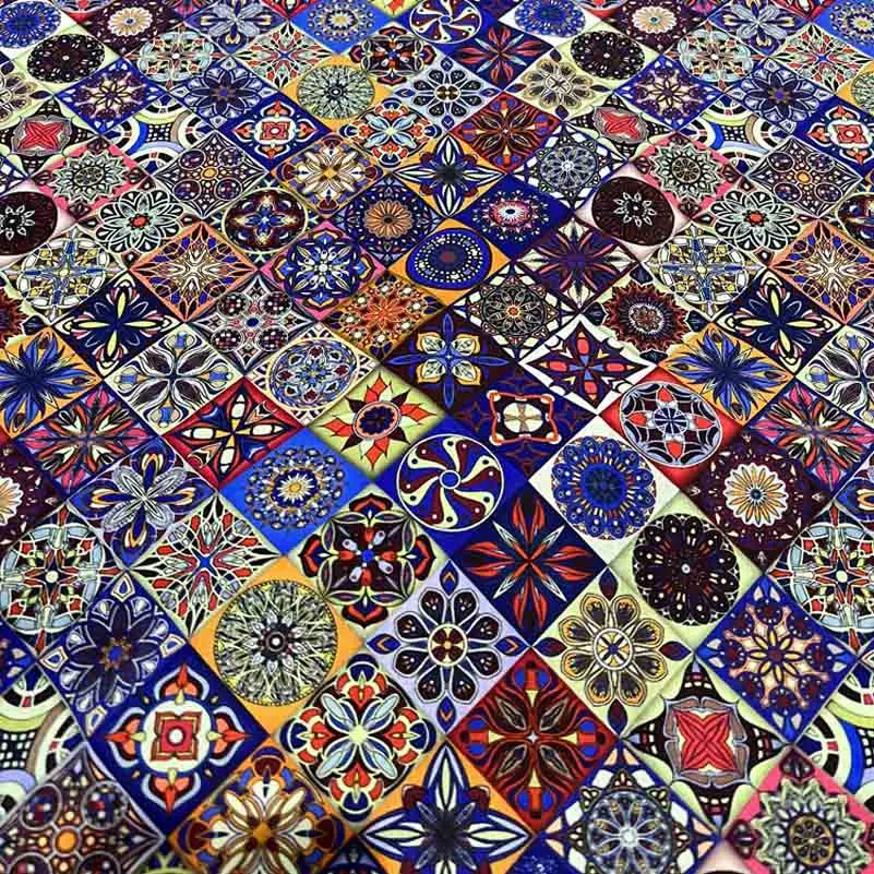 Mandala & Boho Print 100% Cotton Fabric – 110cm Wide | Bohemian DIY Sewing & Home Décor