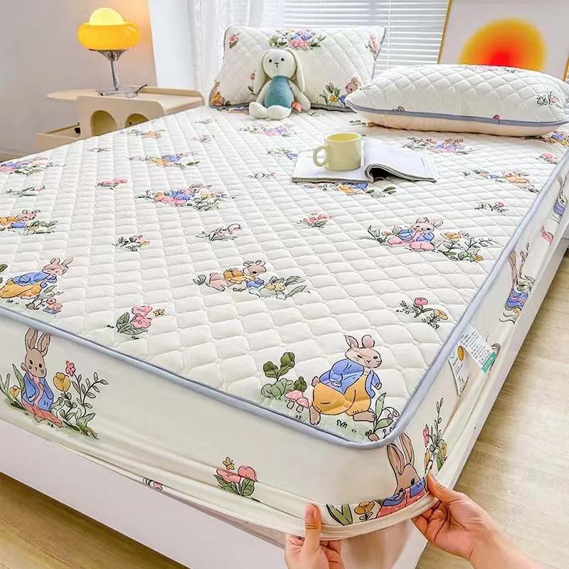 mtuove Soft Brushed Quilted Mattress Cover – Anti-Mite, Breathable, Fits 3–28cm Mattresses