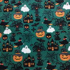Retazos de Tela Cuadrados Halloween — 6 Cuadrados Precortados de 25×25cm | 100% Poliéster