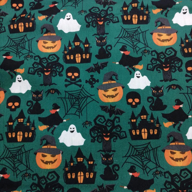 Retazos de Tela Cuadrados Halloween — 6 Cuadrados Precortados de 25×25cm | 100% Poliéster