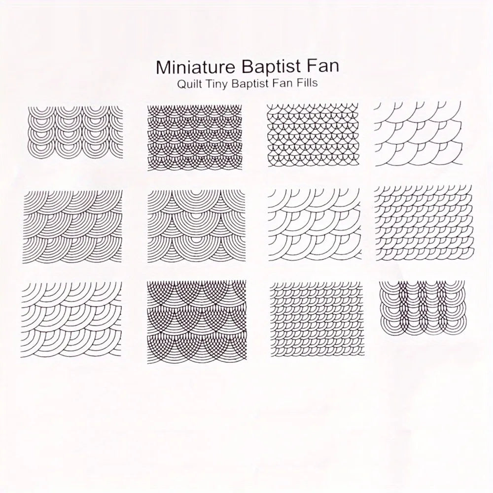 4-Piece Acrylic Free Motion Quilting Template Set for Domestic Sewing Machines