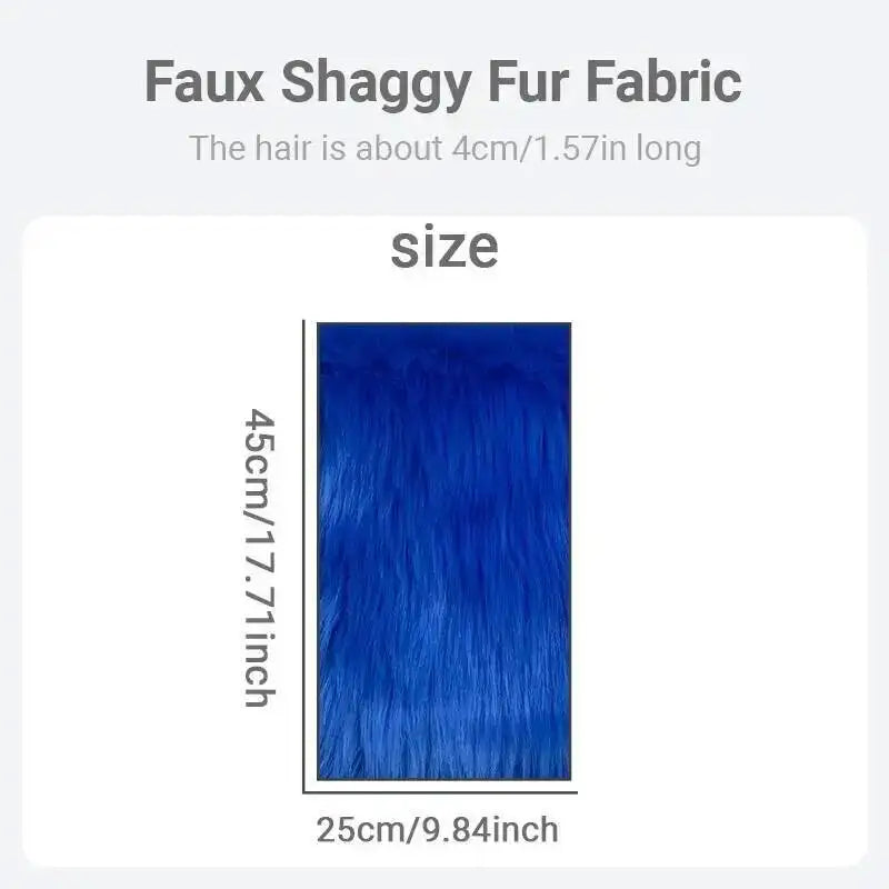 4cm Shaggy Plush Fur Fabric – 100% Polyester, Soft & Non-Shedding | Fursuit, Dolls & DIY Crafts (25×45cm Panels)
