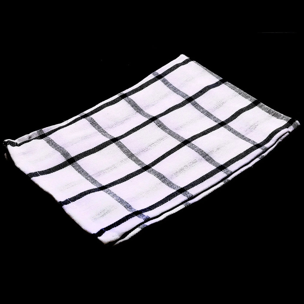 Blue & White Plaid Cotton Kitchen Towels – Set of 6 | 40x60cm Tea Towels & Dish Napkins